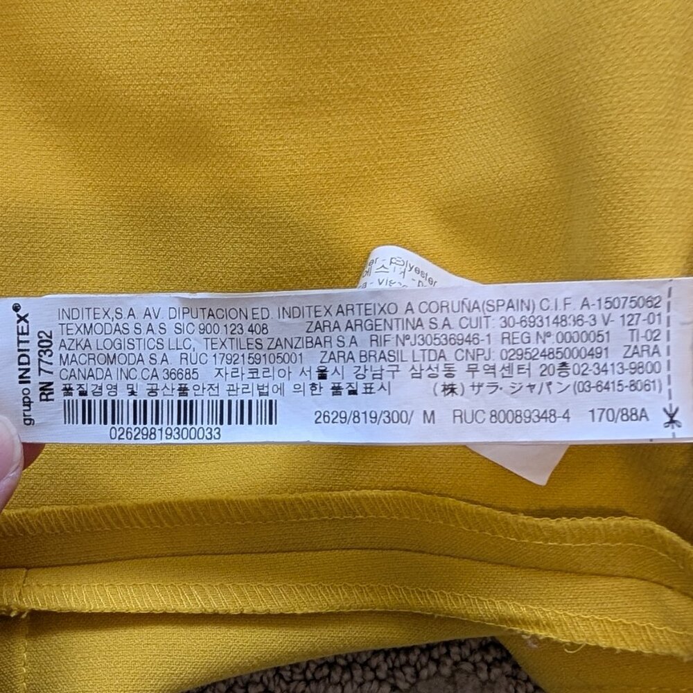 Zara Yellow Sleeveless Midi Dress with Neck Tie - Picture 7 of 10